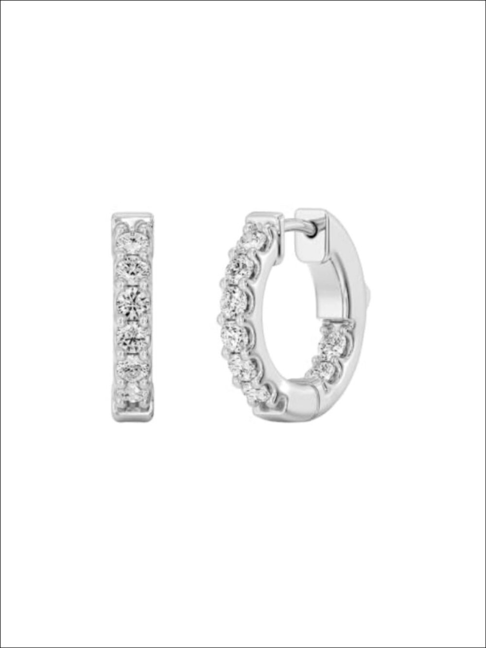 Lab Grown Diamond Inside Out Hoop Earrings Sterling Silver